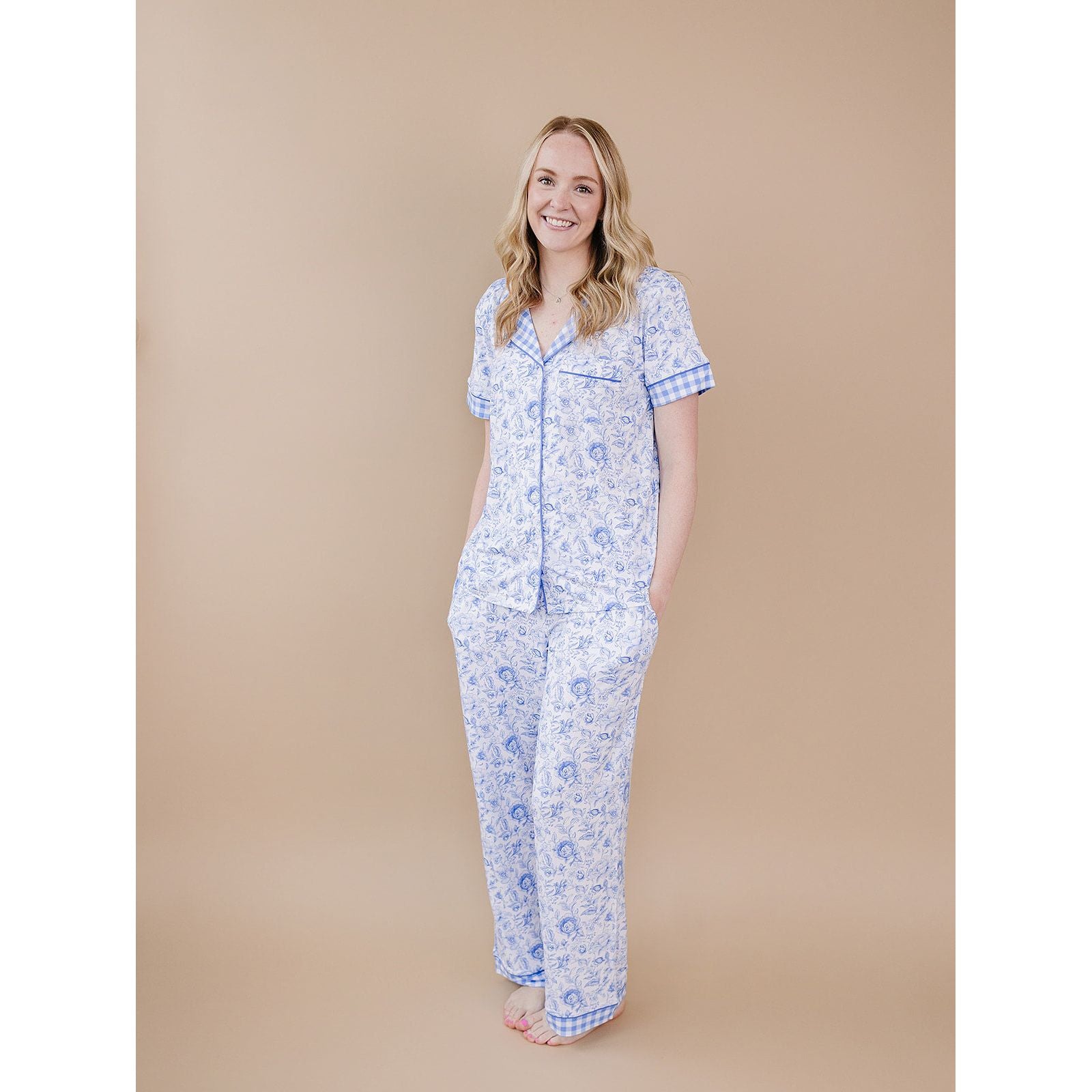 Bamboo Women's Pajamas| Blue Flowers
