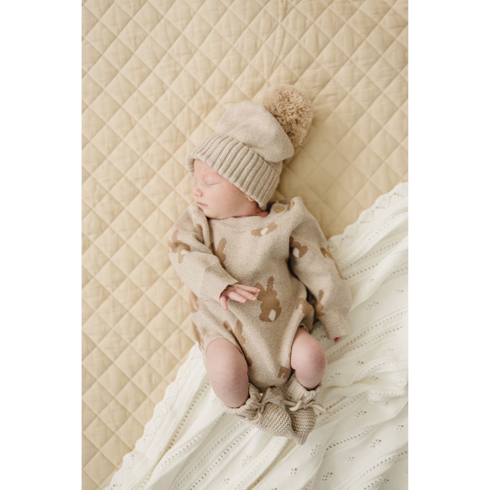 Luna + Luca Bunny Jacquard Romper