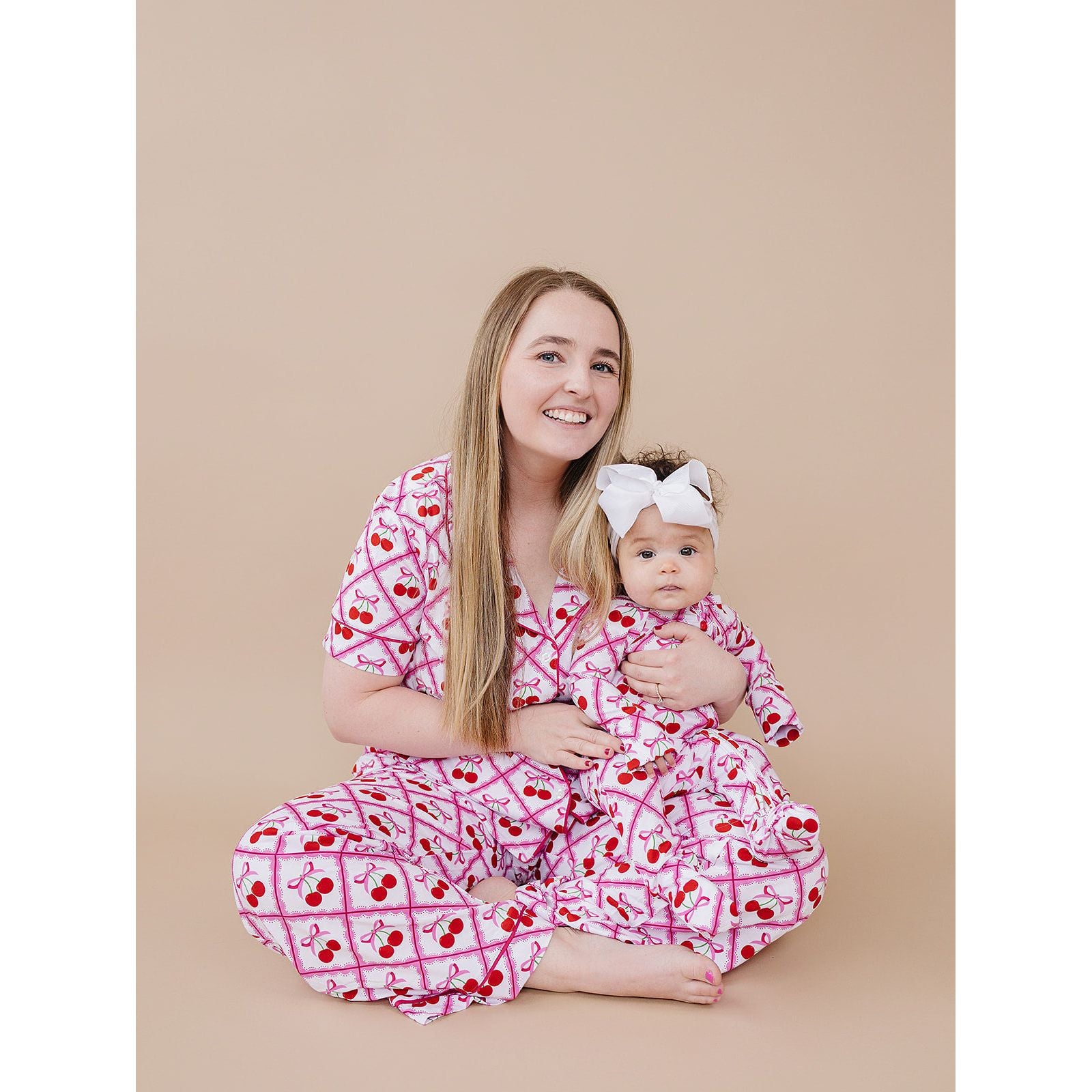 Bamboo Zip Romper | Cherry Bow