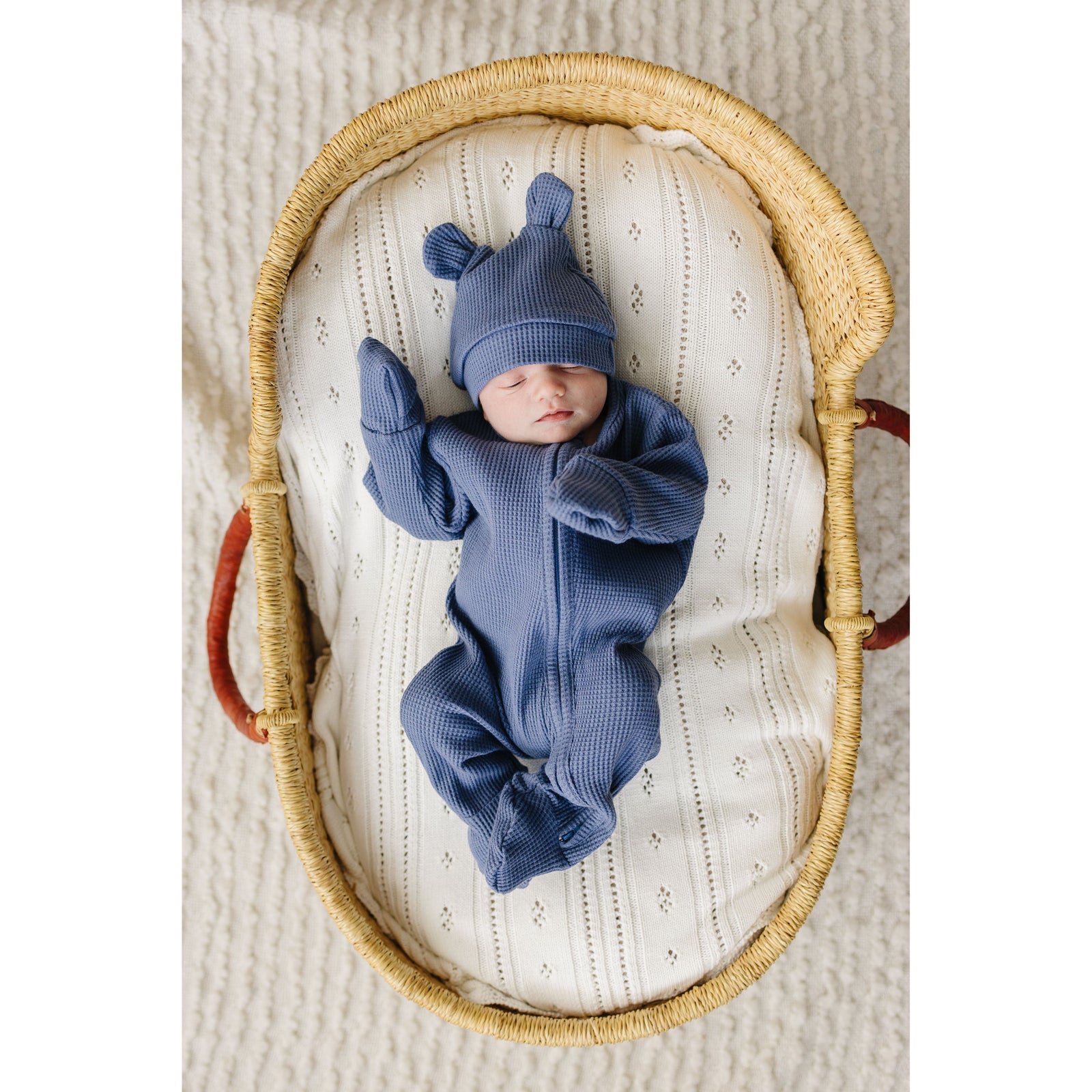 Luna + Luca Bear Waffle Set - Stormy Blue