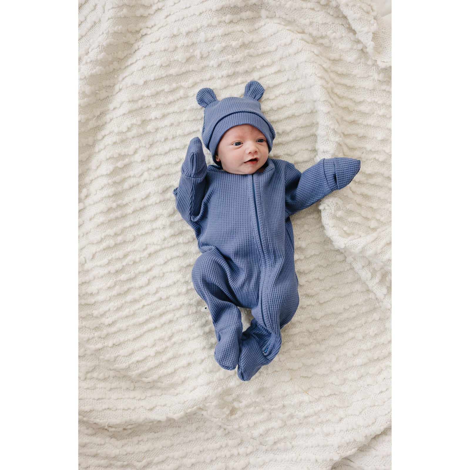 Luna + Luca Bear Waffle Set - Stormy Blue