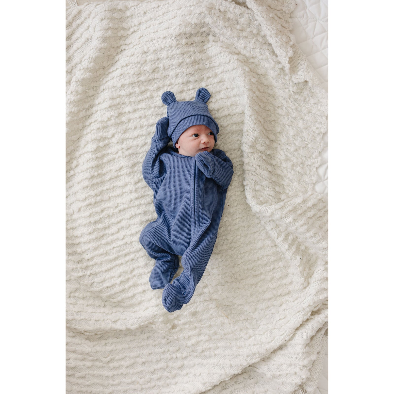 Luna + Luca Bear Waffle Set - Stormy Blue