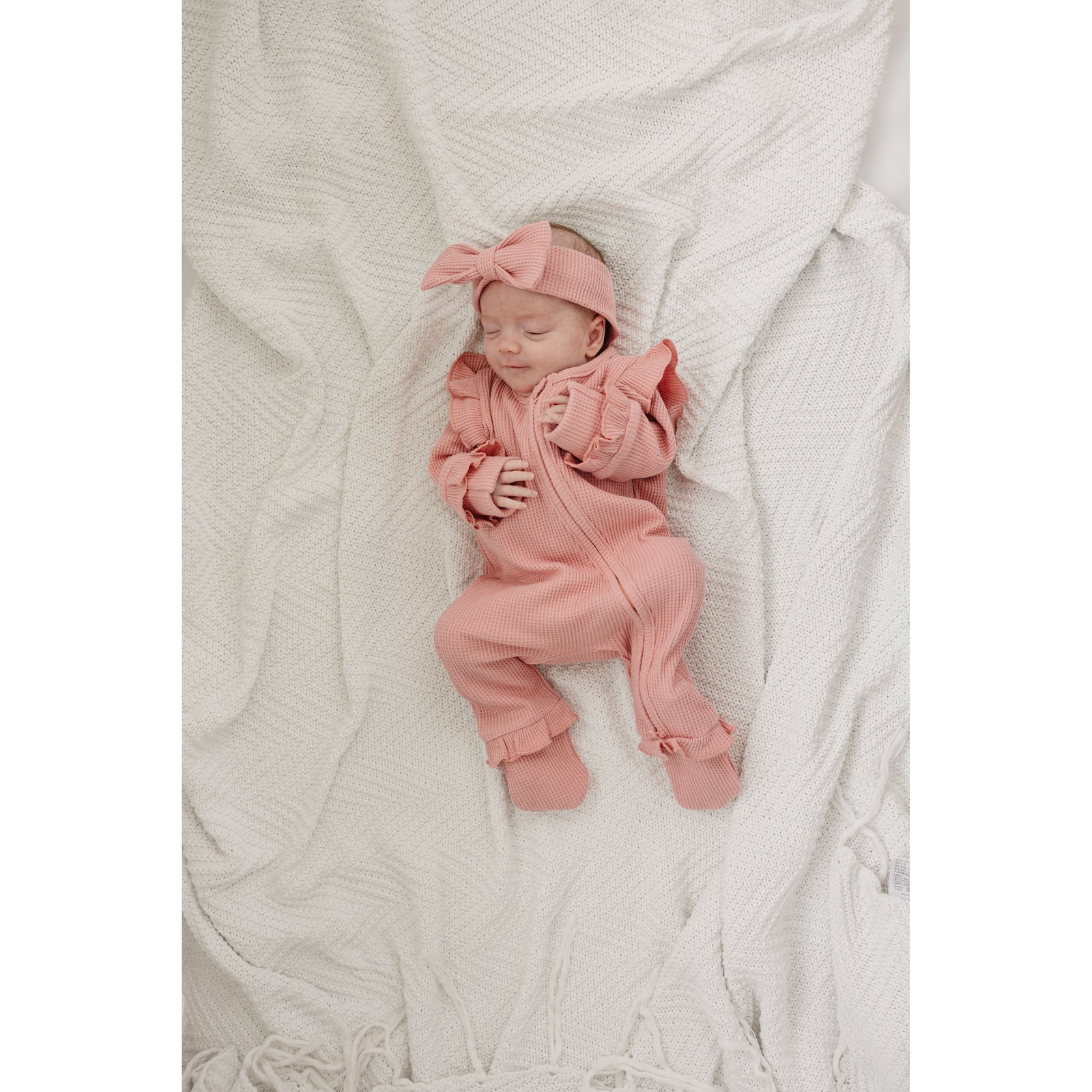 Luna + Luca Ruffle Waffle Set - Dusty Rose