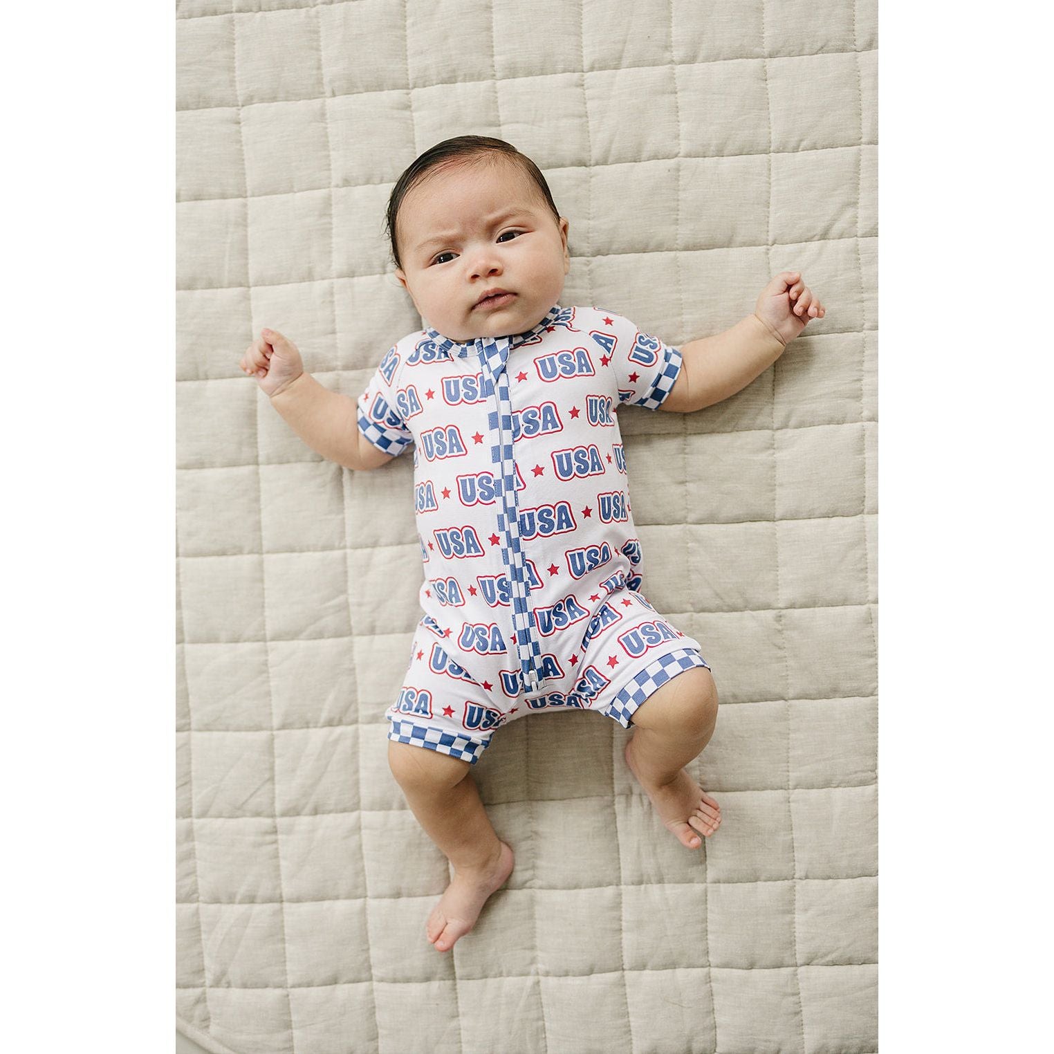 Bamboo Shorty Romper | USA