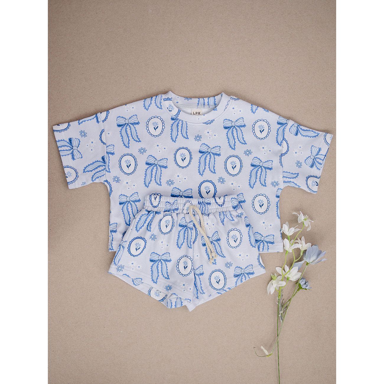 Shorts Set | Blue Bow