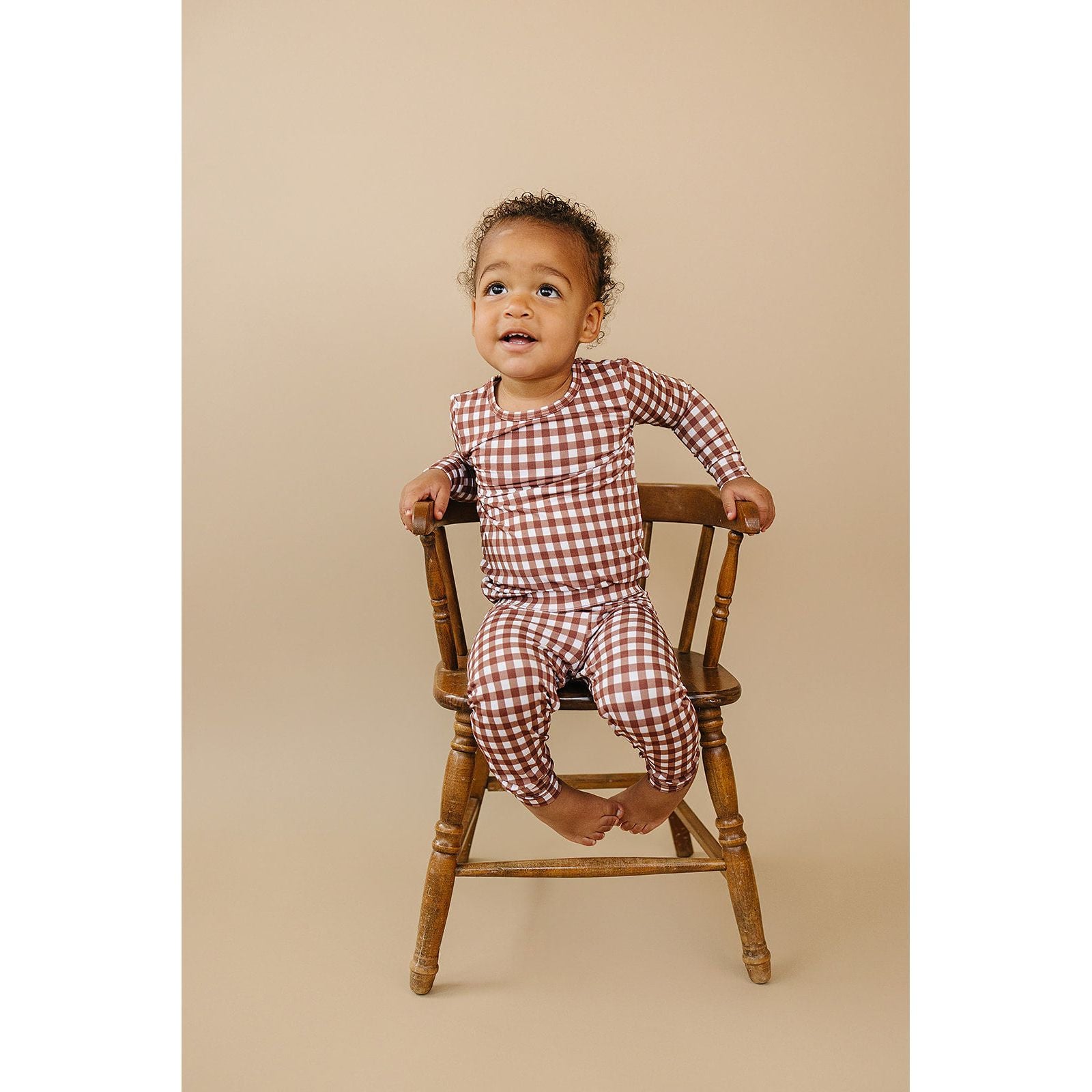 Bamboo Two Piece Set | Chocolate Gingham