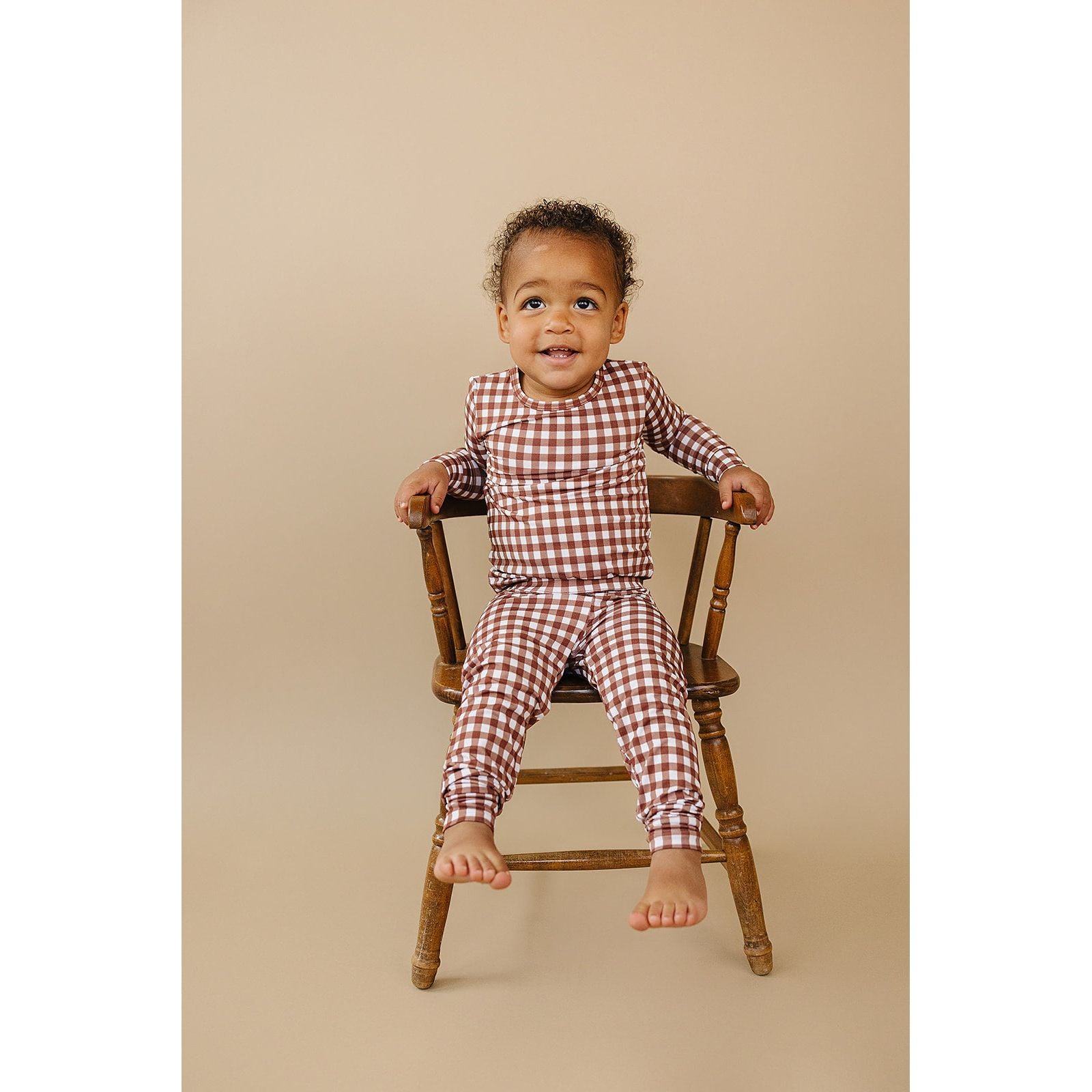 Bamboo Two Piece Set | Chocolate Gingham