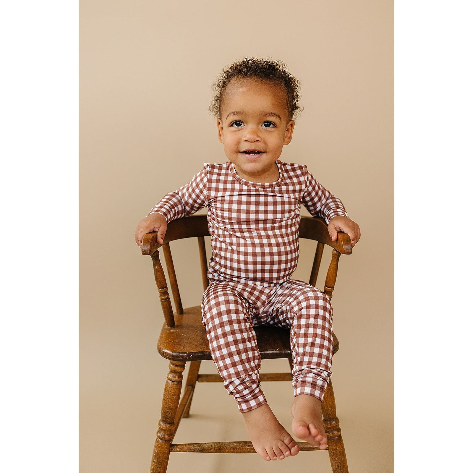Bamboo Two Piece Set | Chocolate Gingham