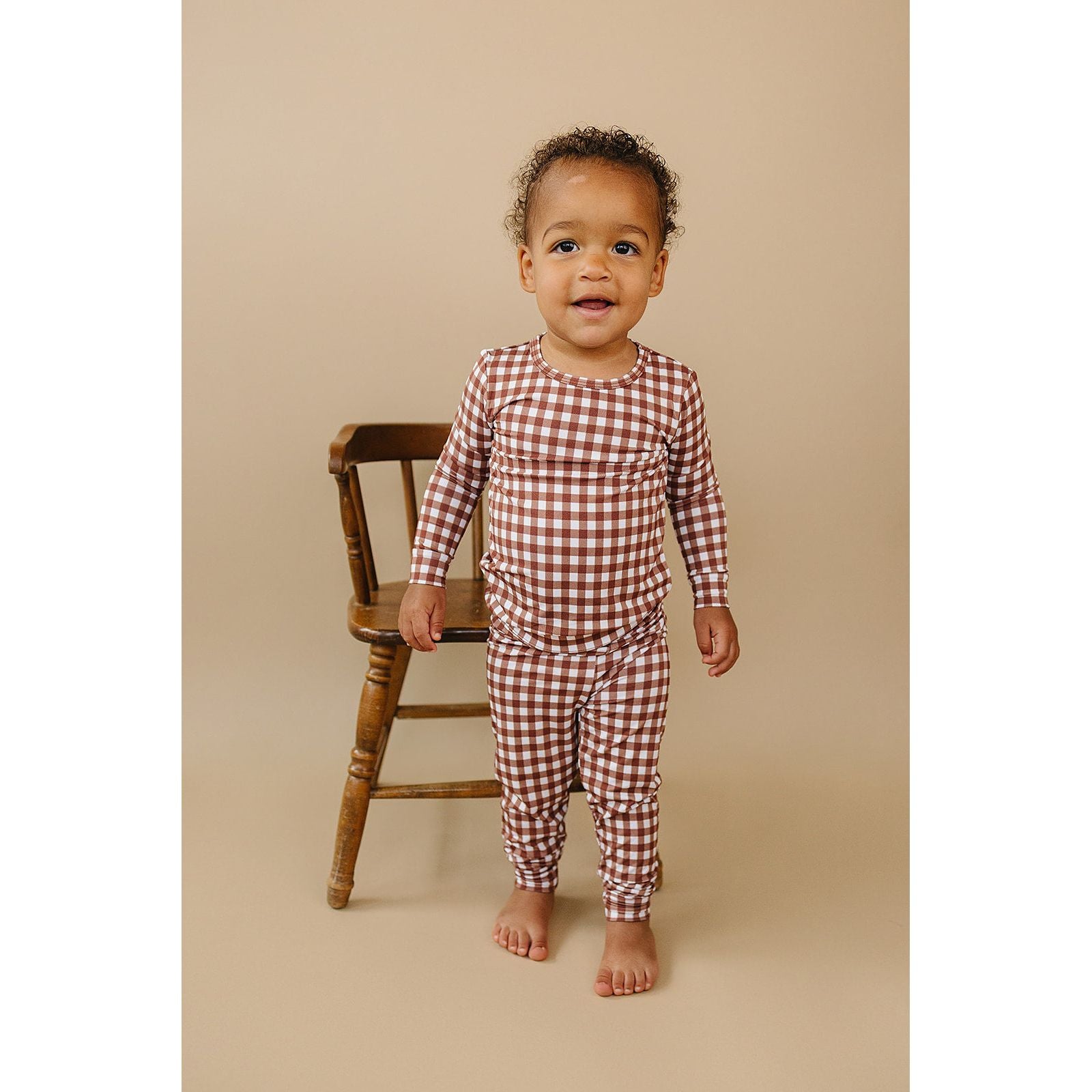 Bamboo Two Piece Set | Chocolate Gingham