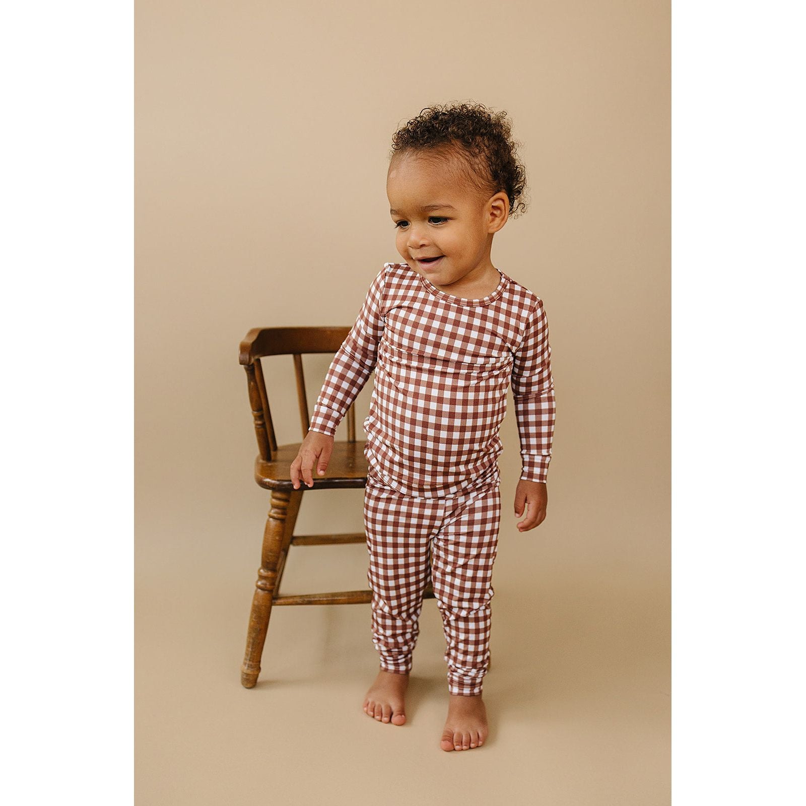 Bamboo Two Piece Set | Chocolate Gingham