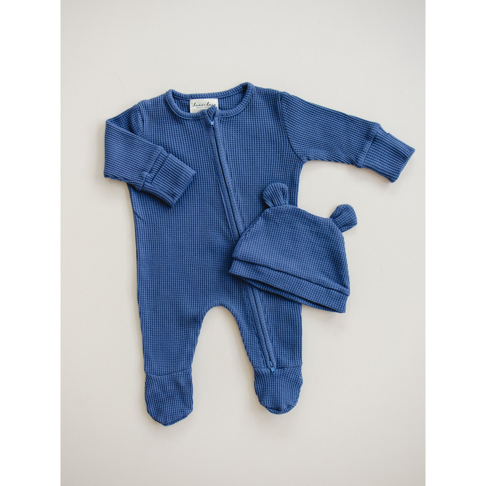 Luna + Luca Bear Waffle Set - Stormy Blue