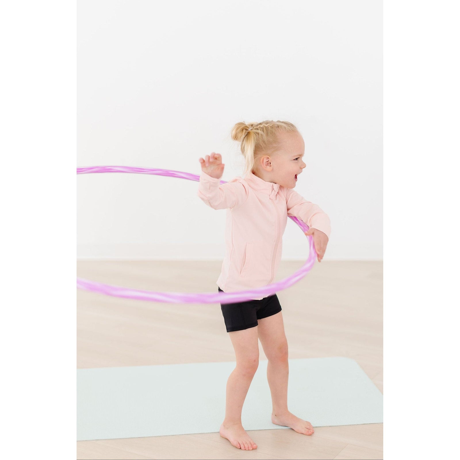 Zen Pink Full-Zip Ruffle Active Jacket