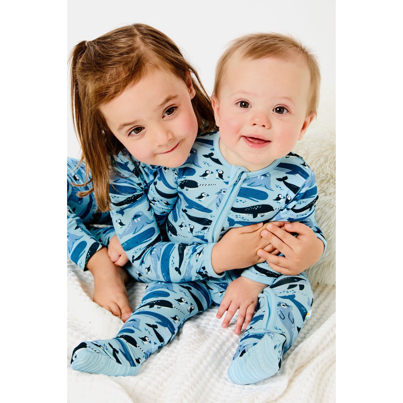 Soft & Stretchy Zipper Footie - Ocean Animals