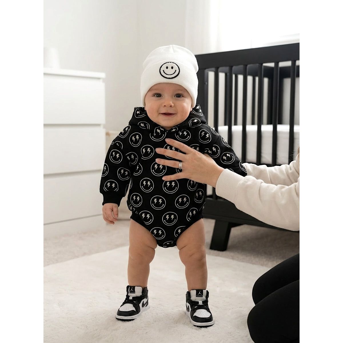 Hooded Bubble Romper | Electric Smiley