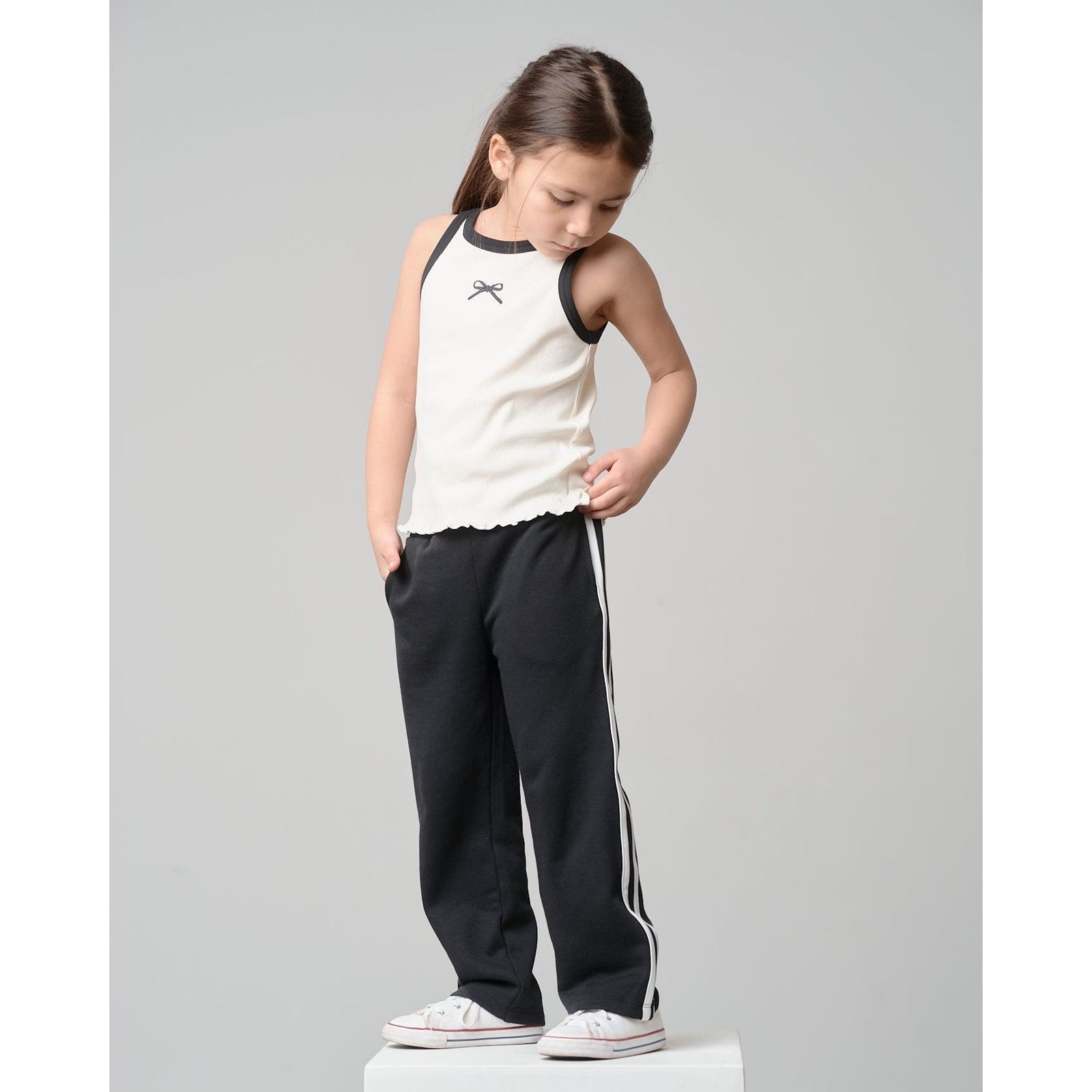 Bow Ribbed Tank - Vanilla