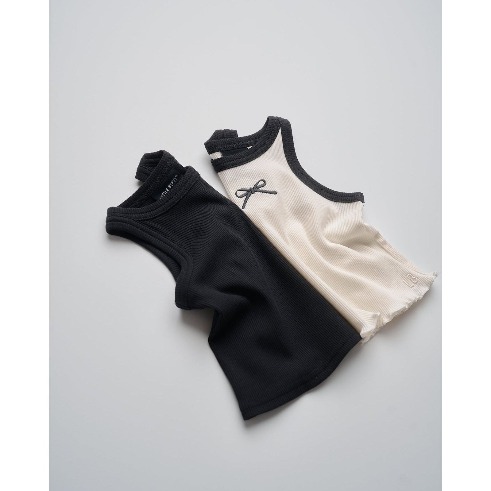 Bow Ribbed Tank - Vanilla