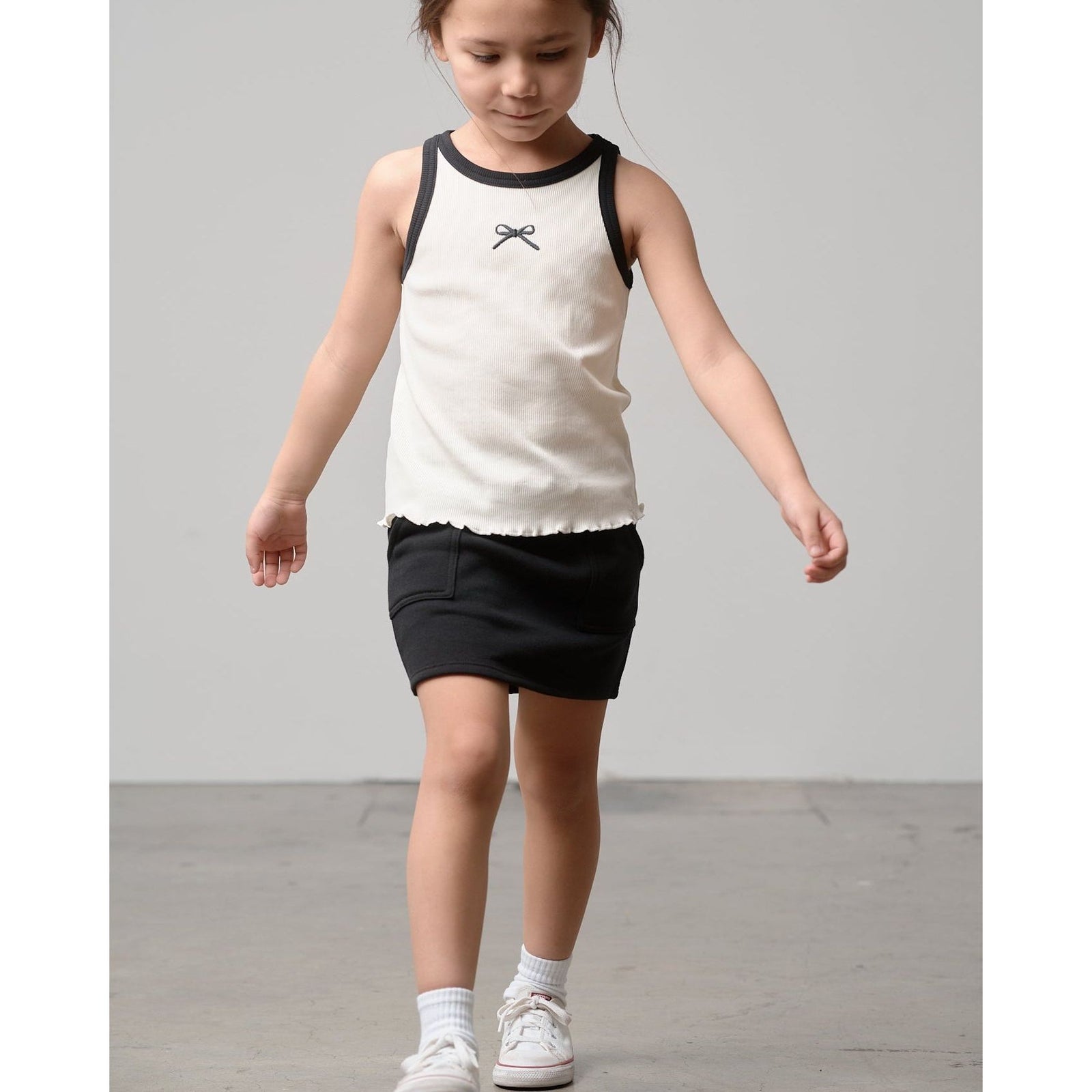 Bow Ribbed Tank - Vanilla