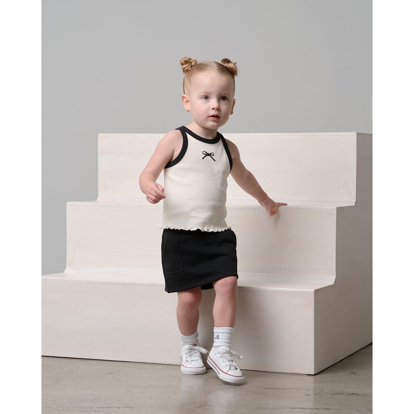 Bow Ribbed Tank - Vanilla