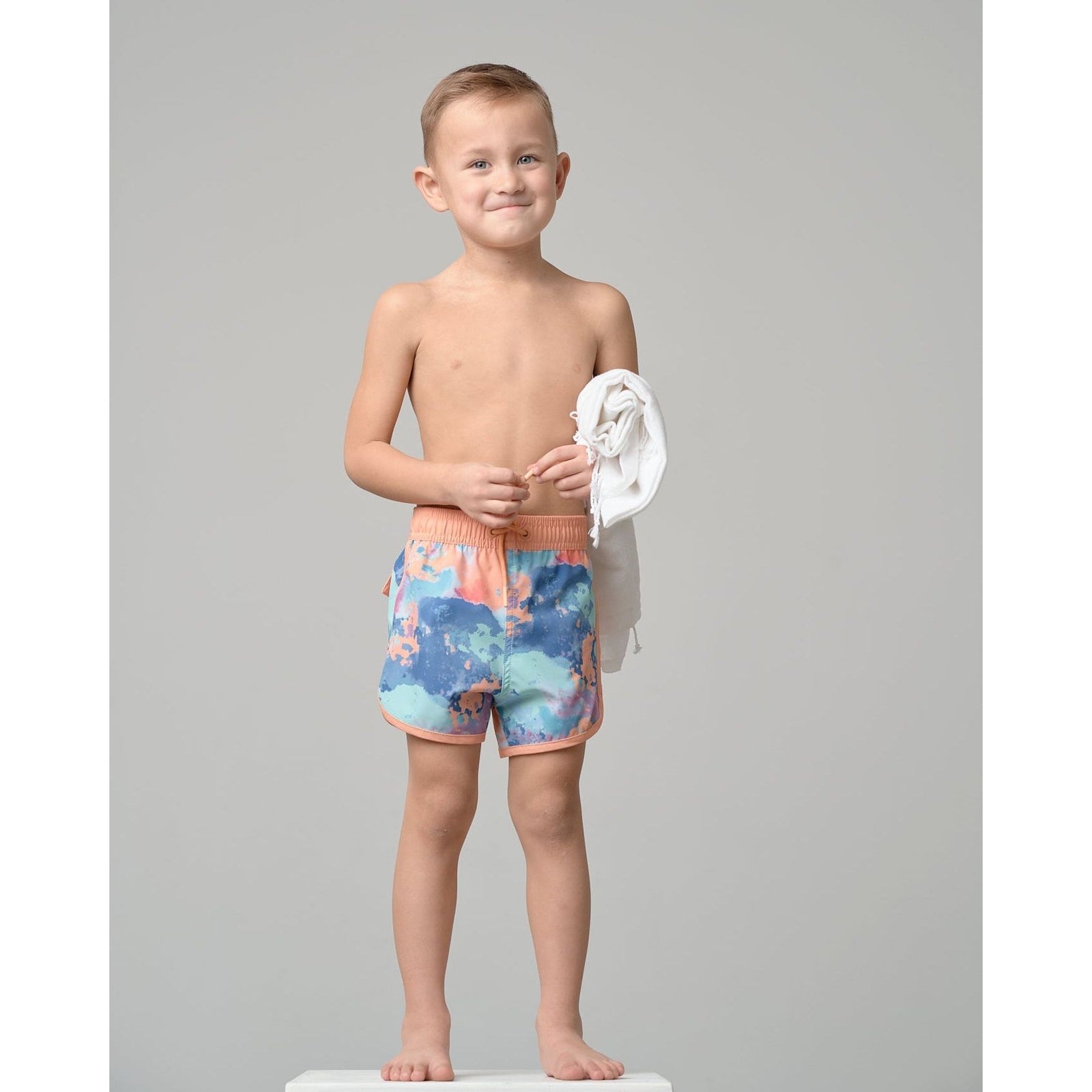 Boy's Swim Short - Melon Watercolor