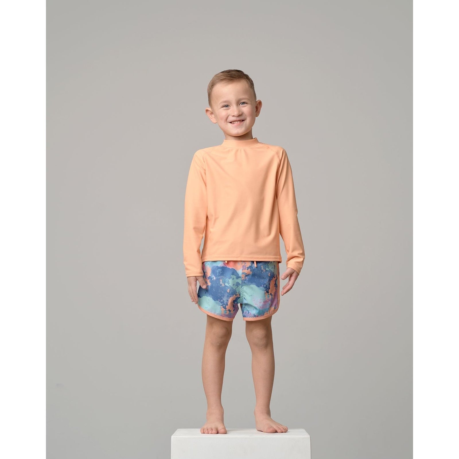 Boy's Swim Short - Melon Watercolor