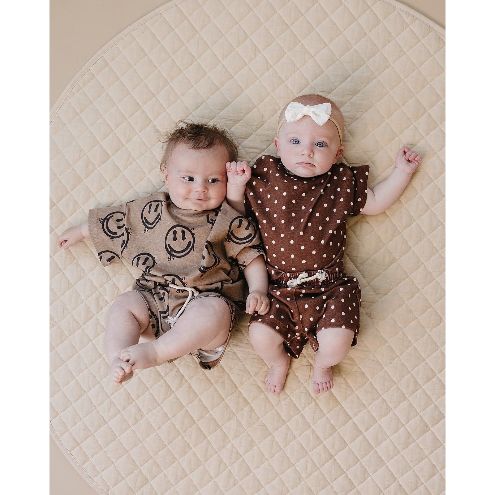 Shorts Set | Brown Polka Dots