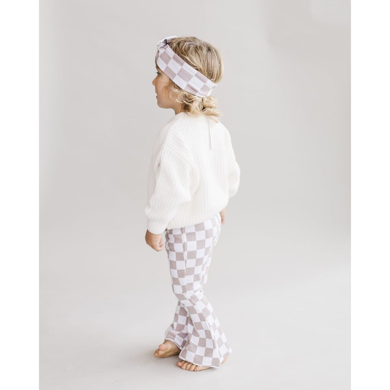 Checkered Headband | Latte