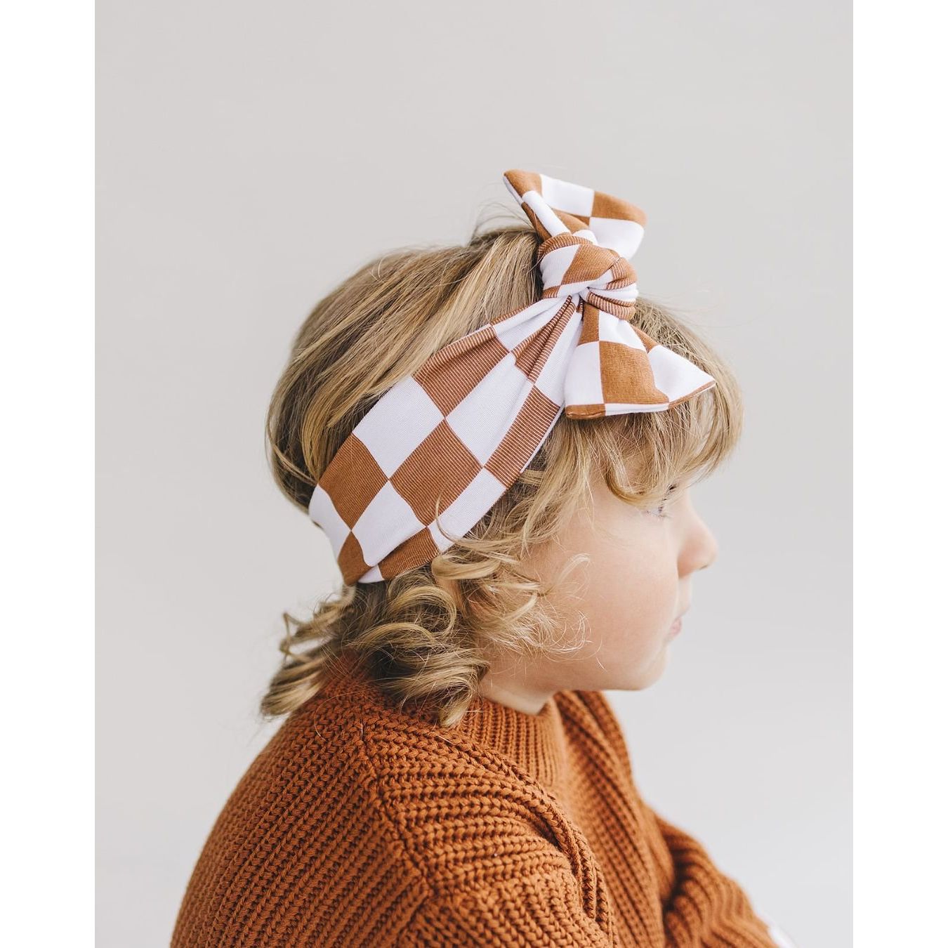 Checkered Headband | Copper