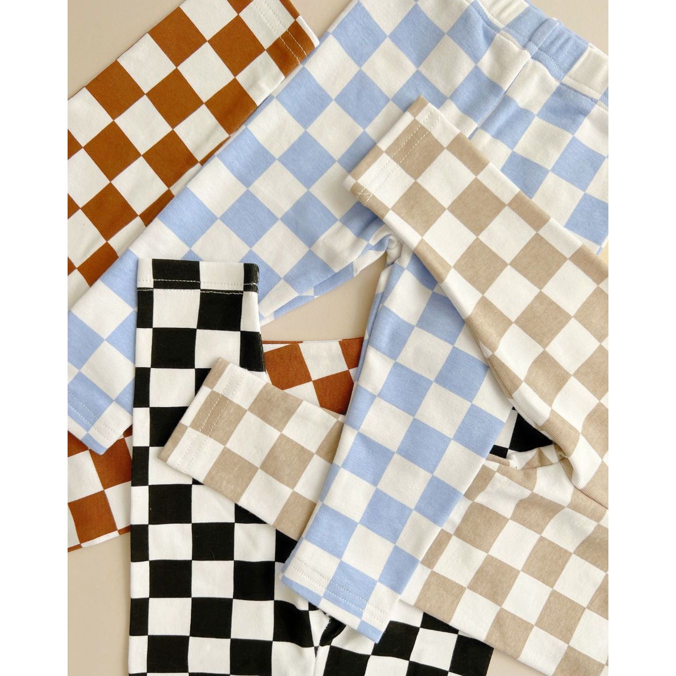 Checkered Leggings | Latte