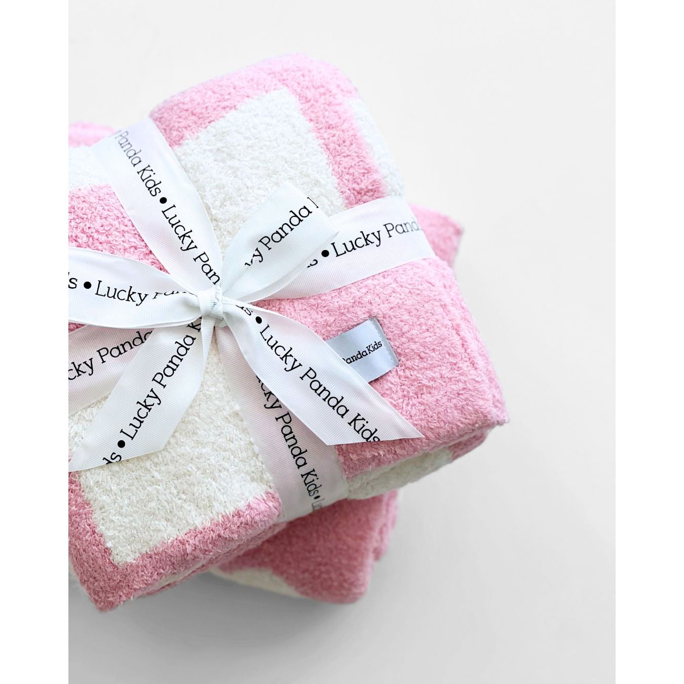 Checkered Plush Blanket | Pink