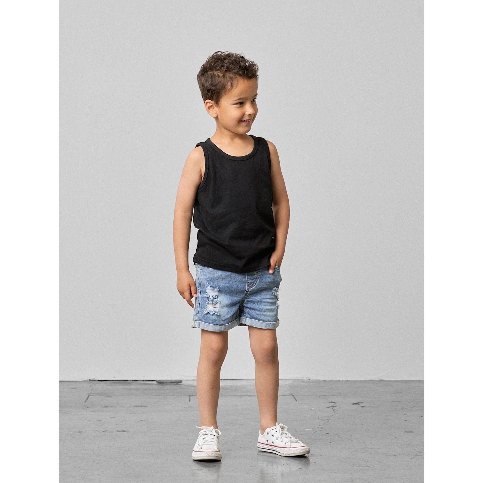 Distressed Denim Short