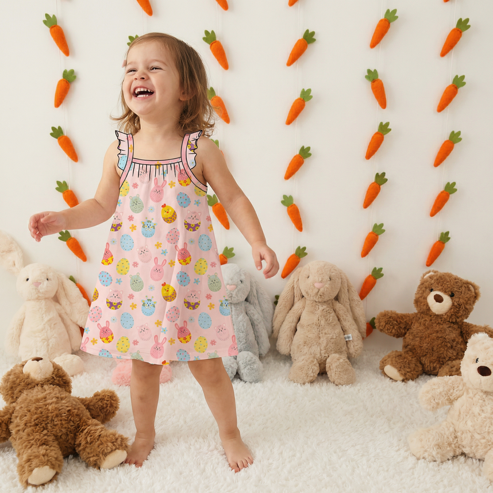 Easter Parade Flutter Sleeve Dress