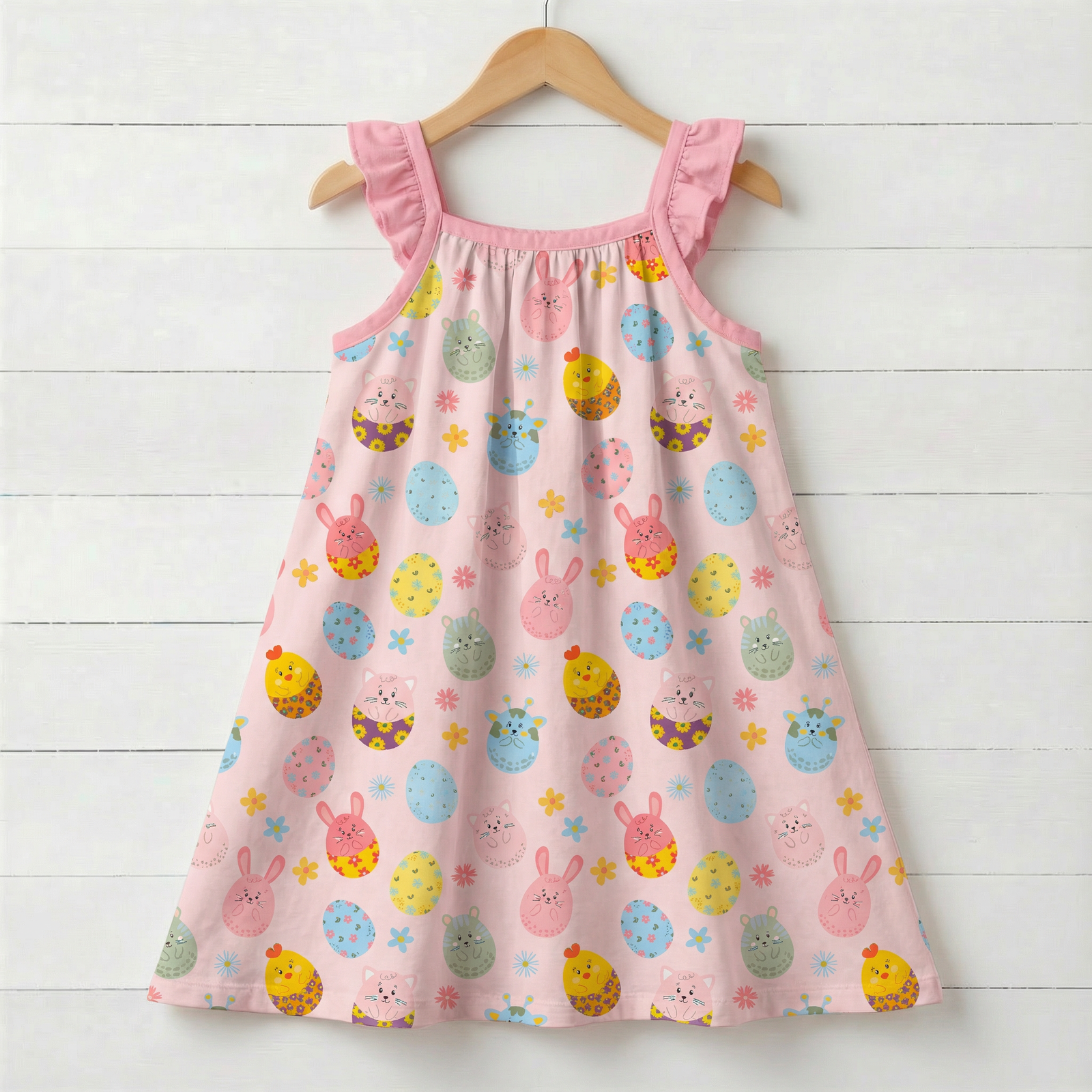 Easter Parade Flutter Sleeve Dress