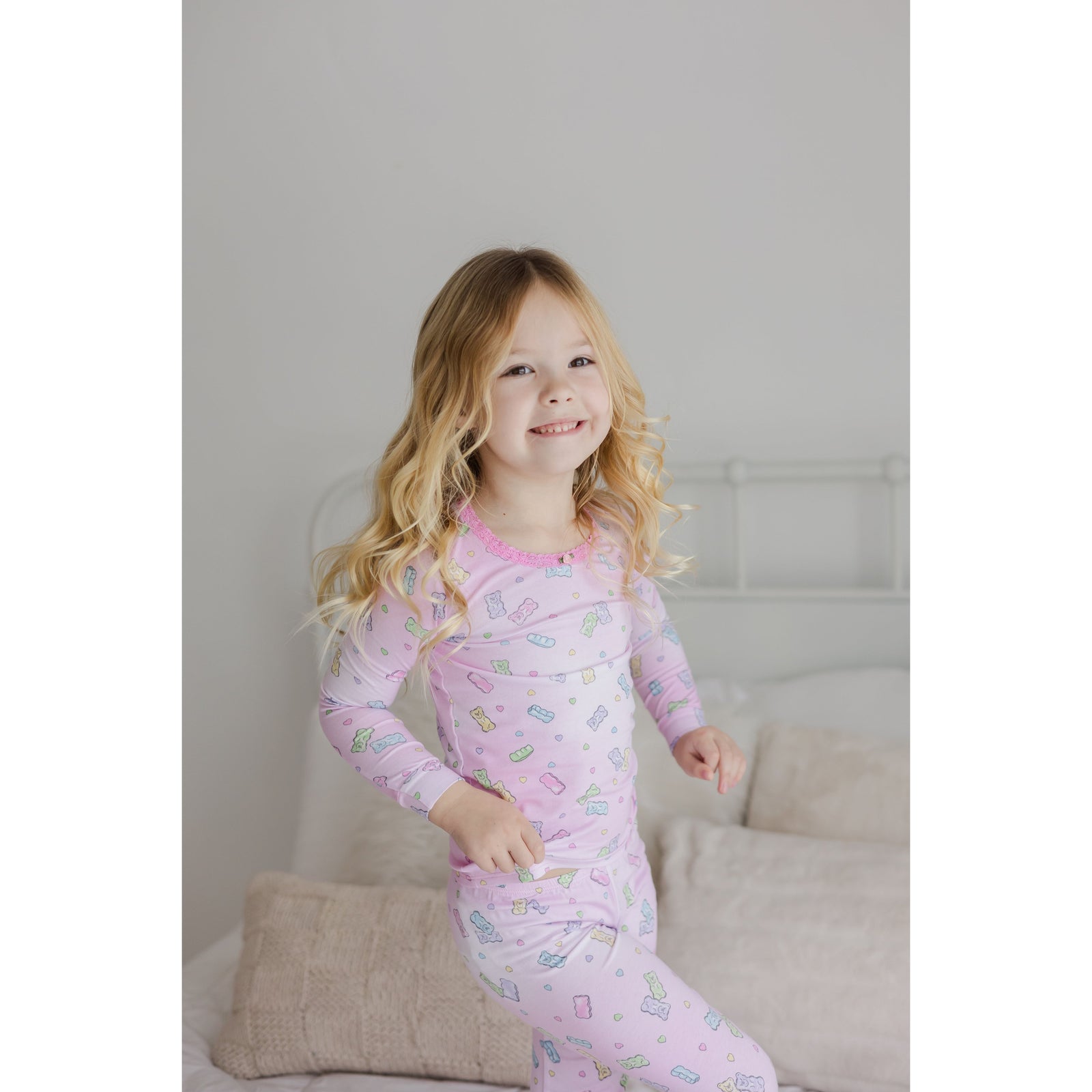 candy bears long sleeve pajama set