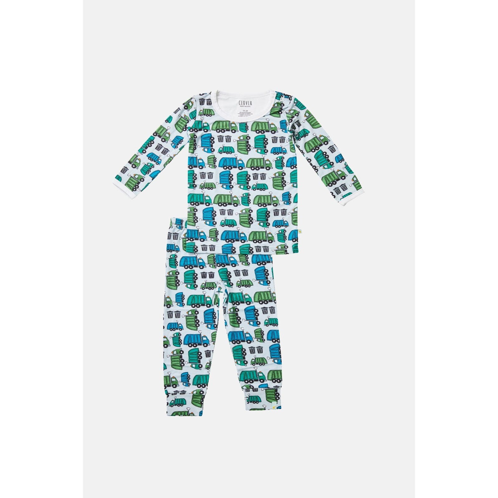 Long Sleeve Pajama Set - Garbage Trucks