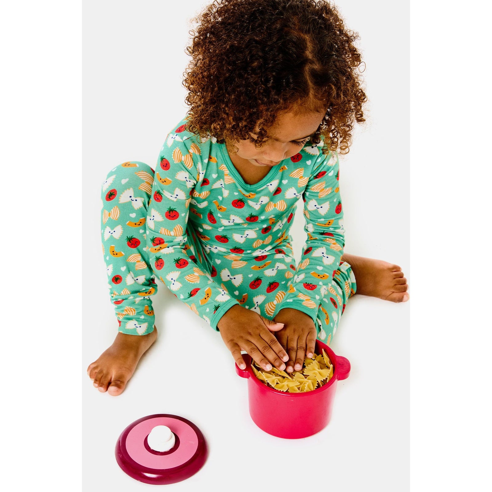 Long Sleeve Pajama Set - Pasta Night