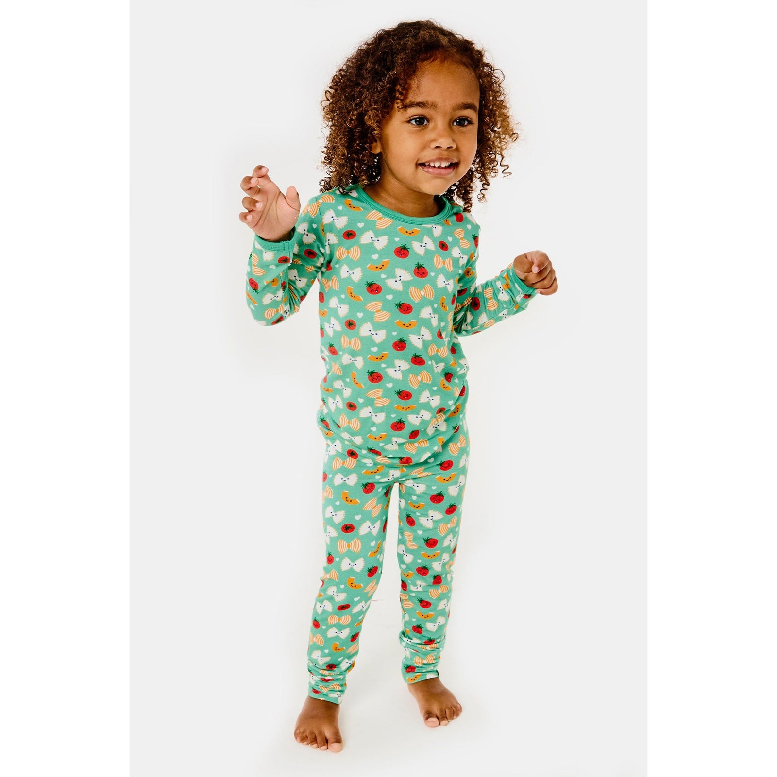 Long Sleeve Pajama Set - Pasta Night
