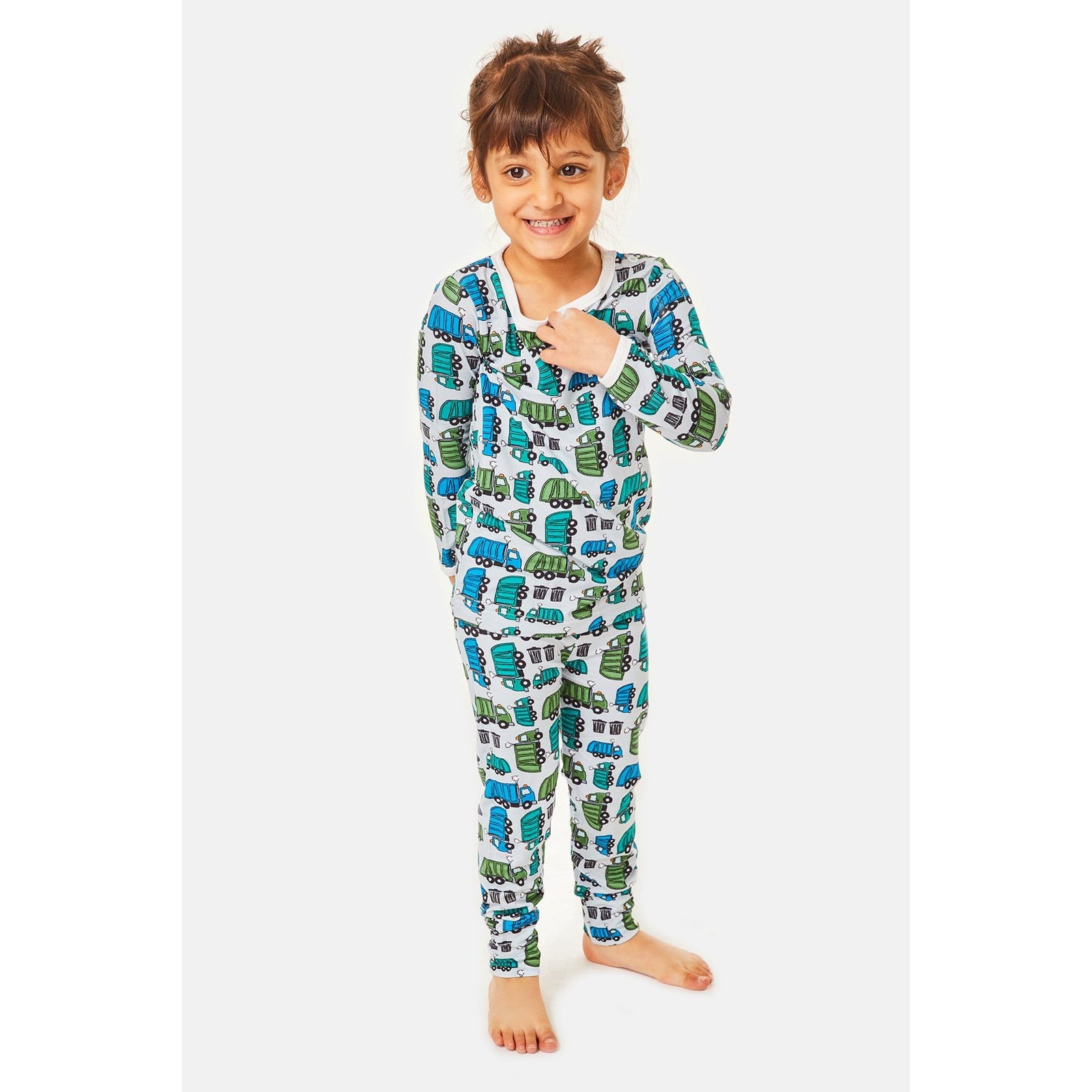 Long Sleeve Pajama Set - Garbage Trucks