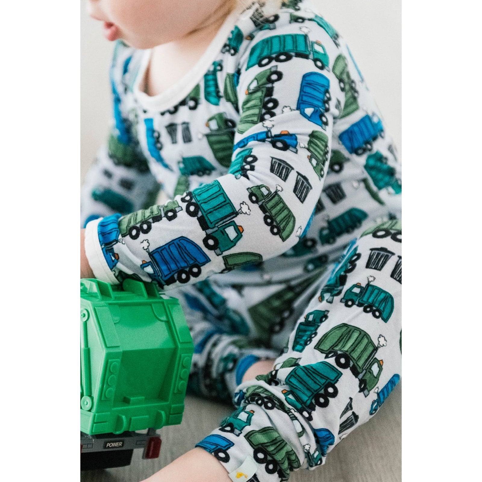Long Sleeve Pajama Set - Garbage Trucks