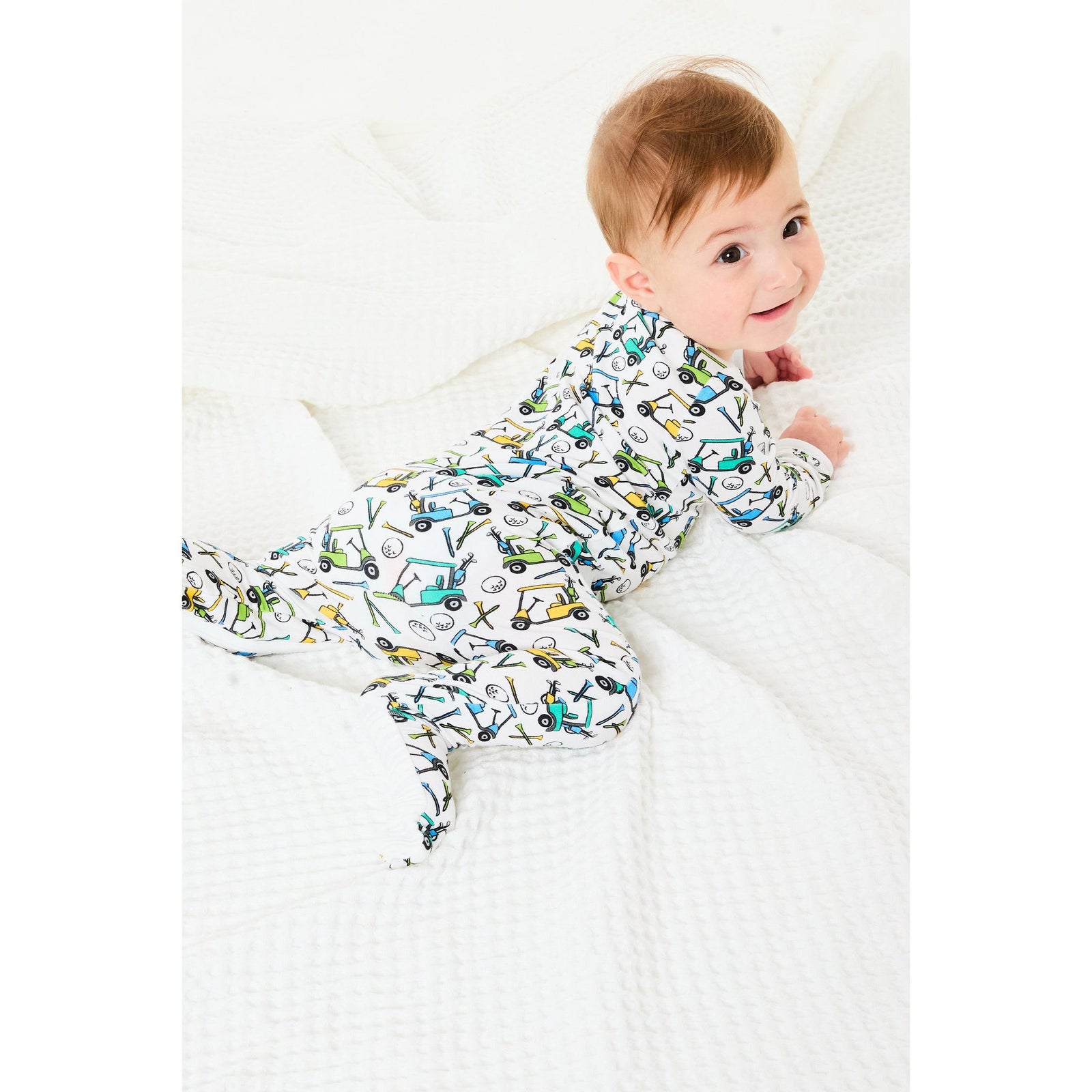 Soft & Stretchy Zipper Footie - Golf