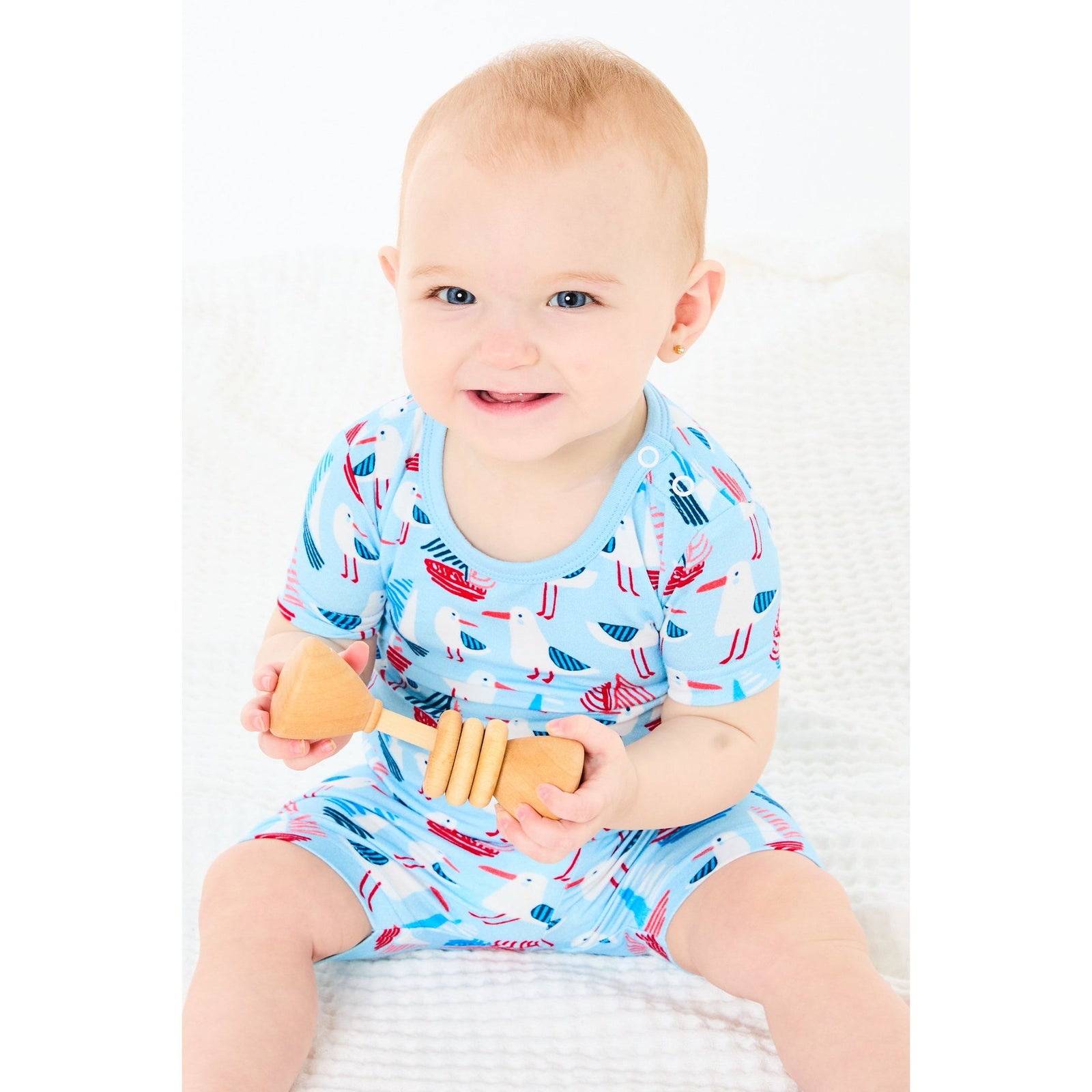Shorts Pajama Set - Seagulls