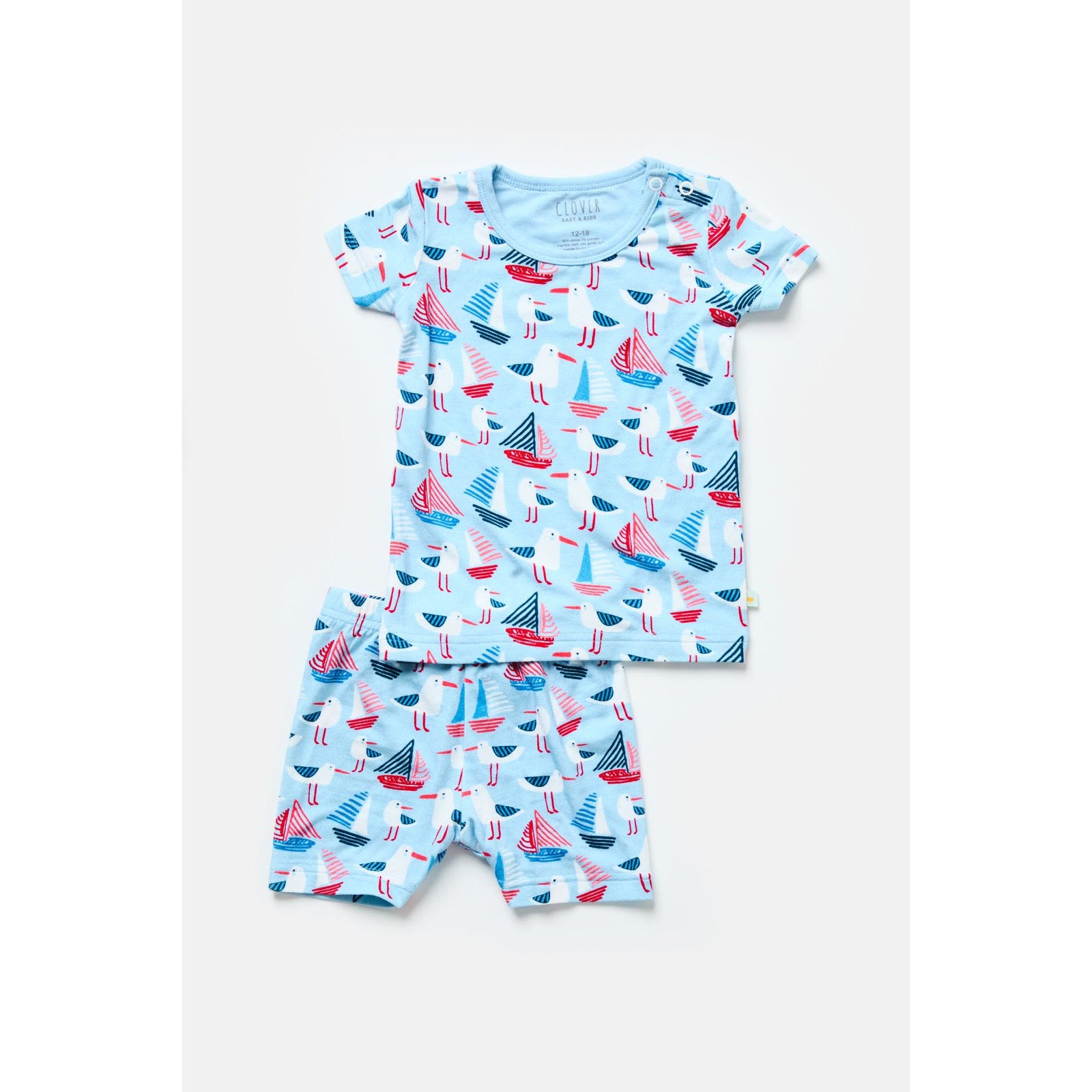 Shorts Pajama Set - Seagulls