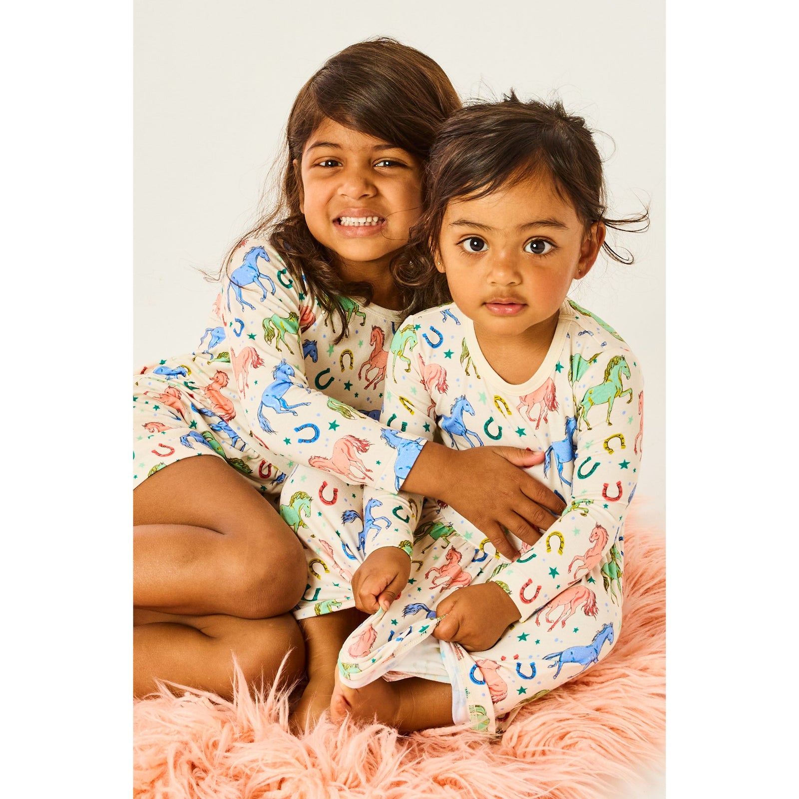 Stretchy Long Sleeve Twirl Dress - Horses