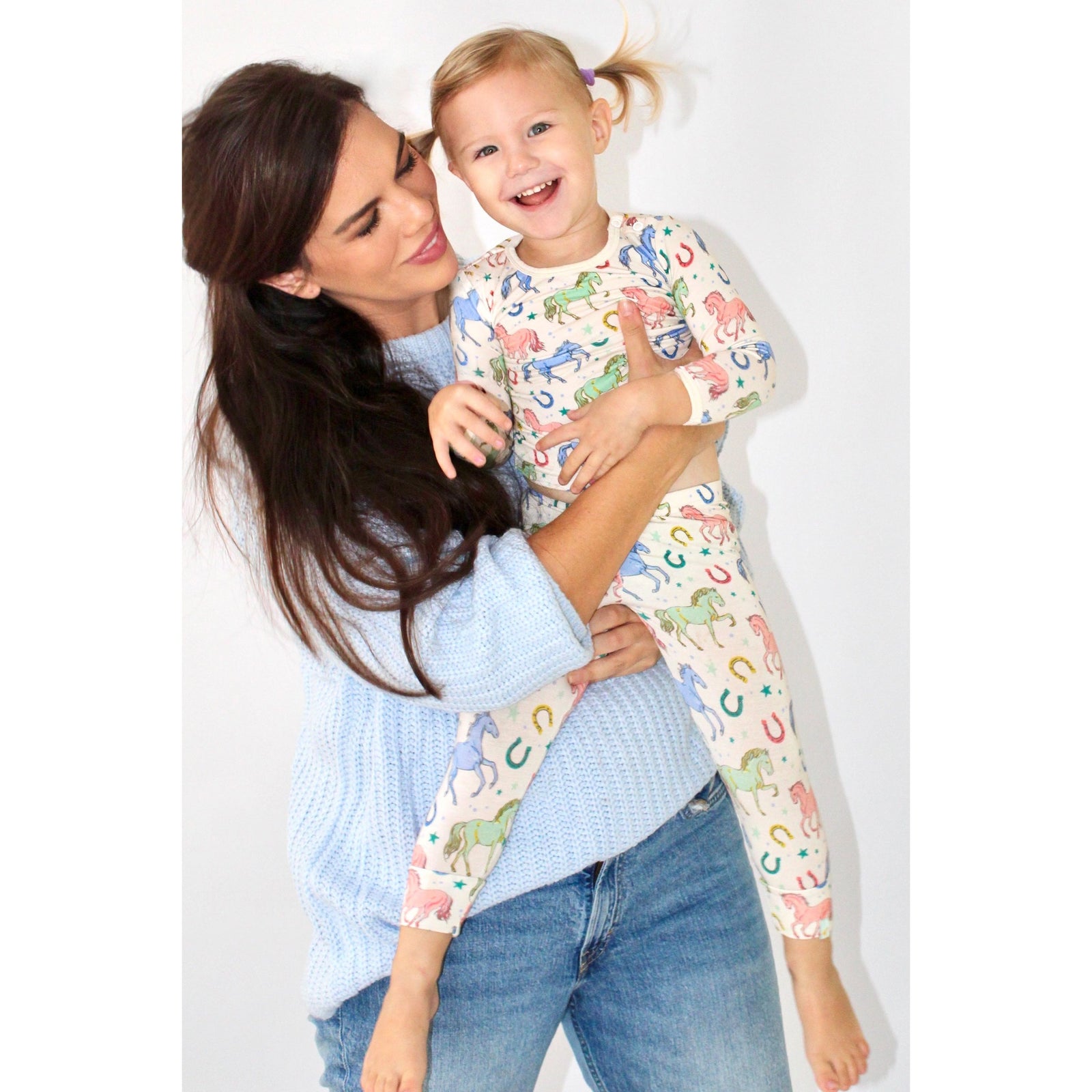 Long Sleeve Pajama Set - Horses