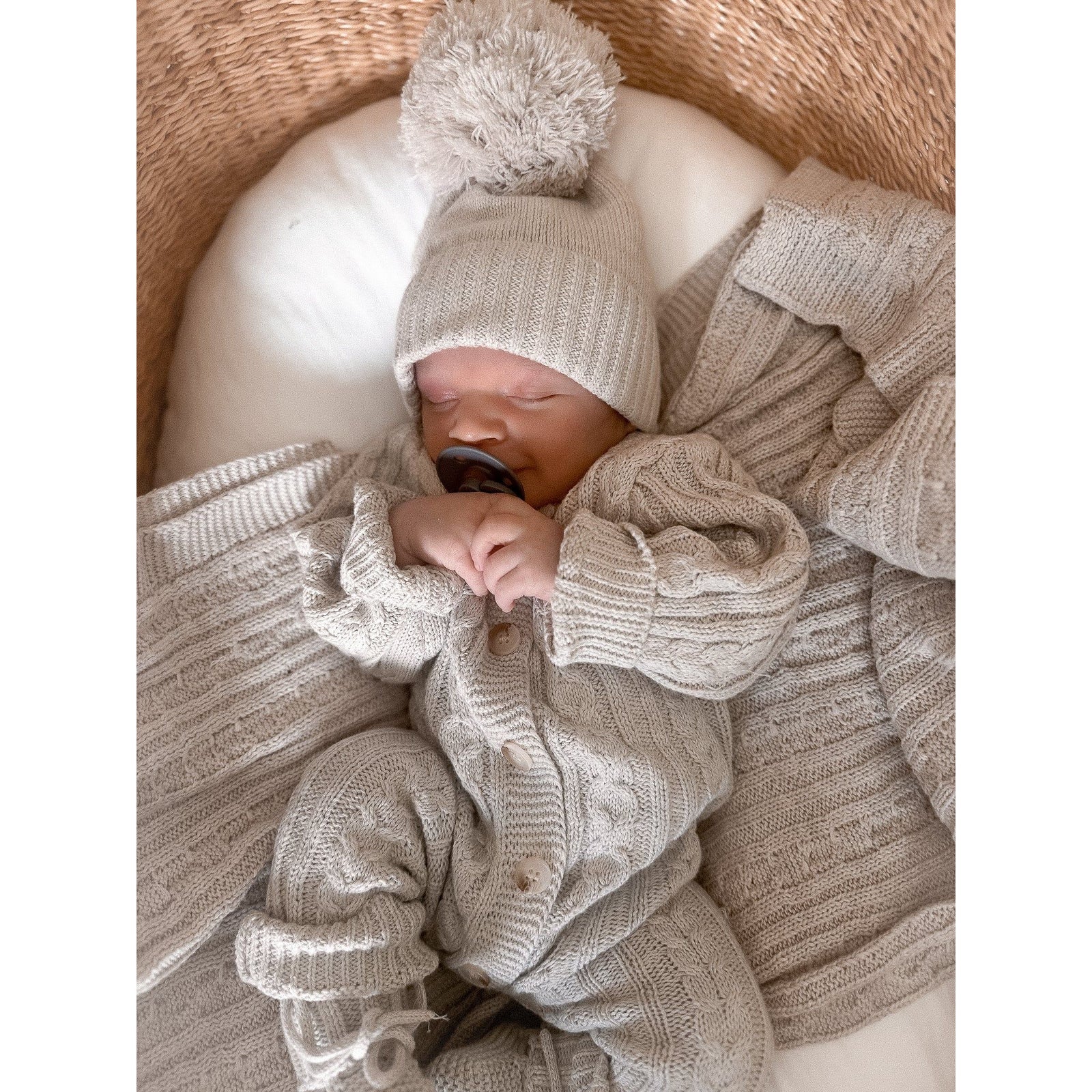 Luna + Luca Classic Cable Knit Jumpsuit - Natural