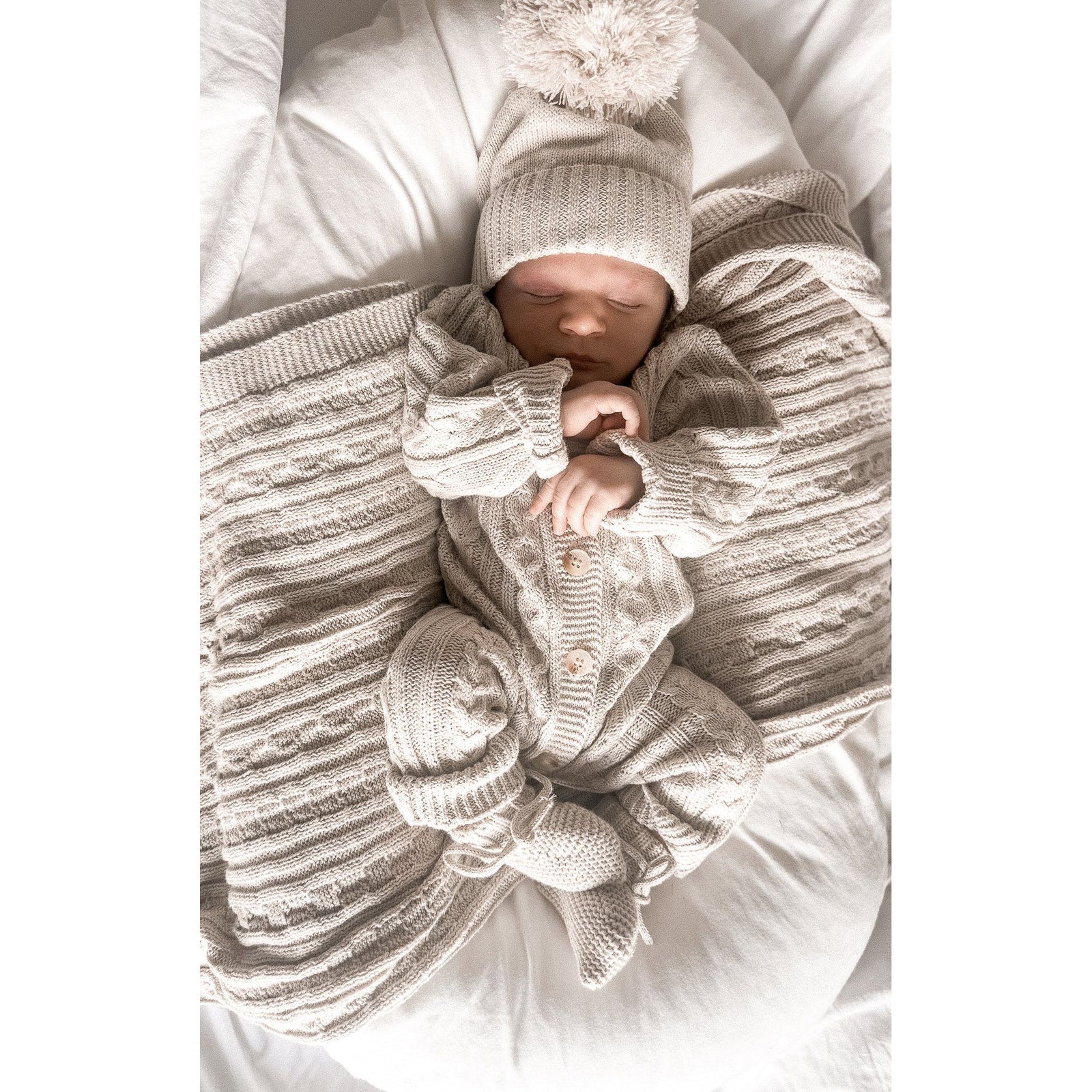 Luna + Luca Classic Cable Knit Jumpsuit - Natural