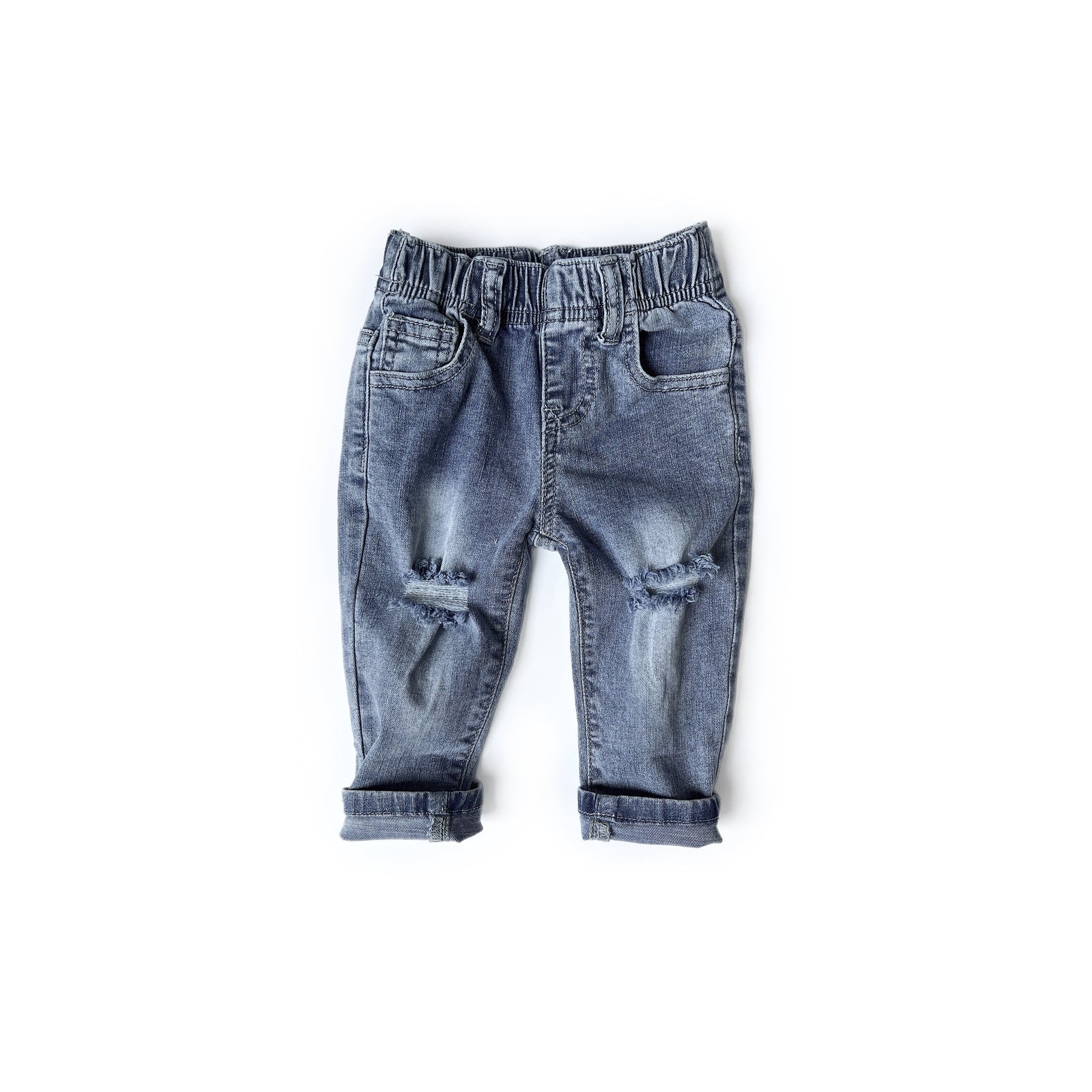 Relaxed Fit Distressed Denim