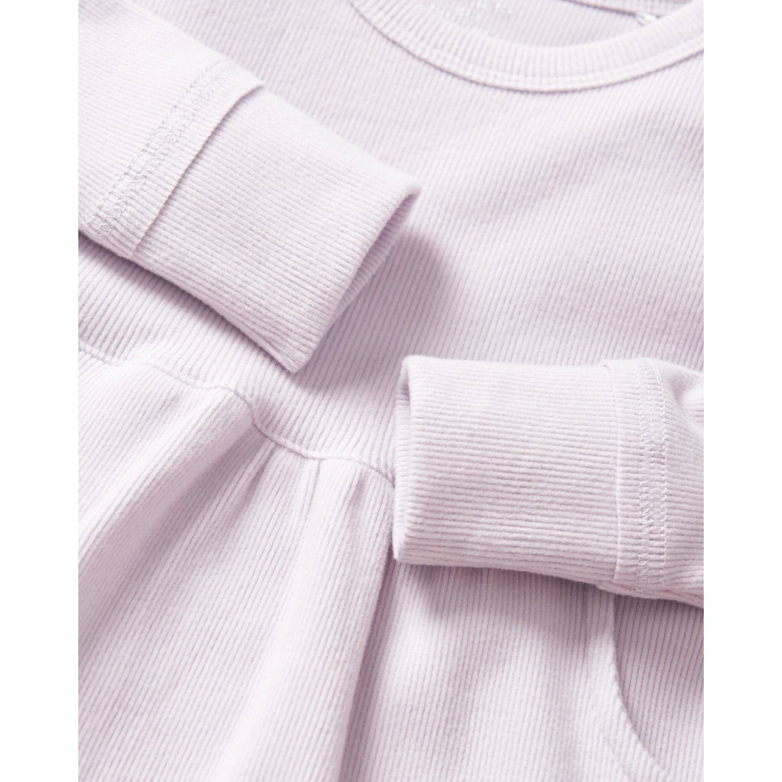 Long Sleeve Ribbed Dress - Lilac