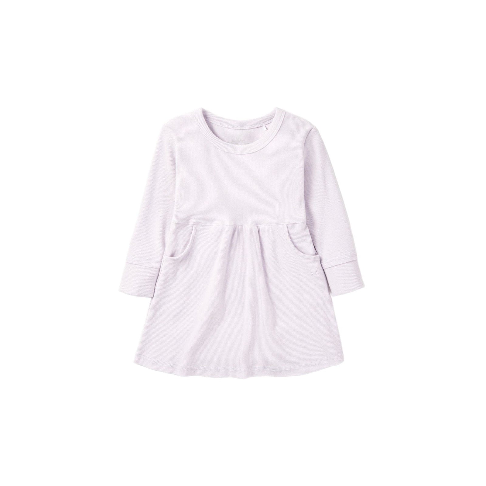 Long Sleeve Ribbed Dress - Lilac