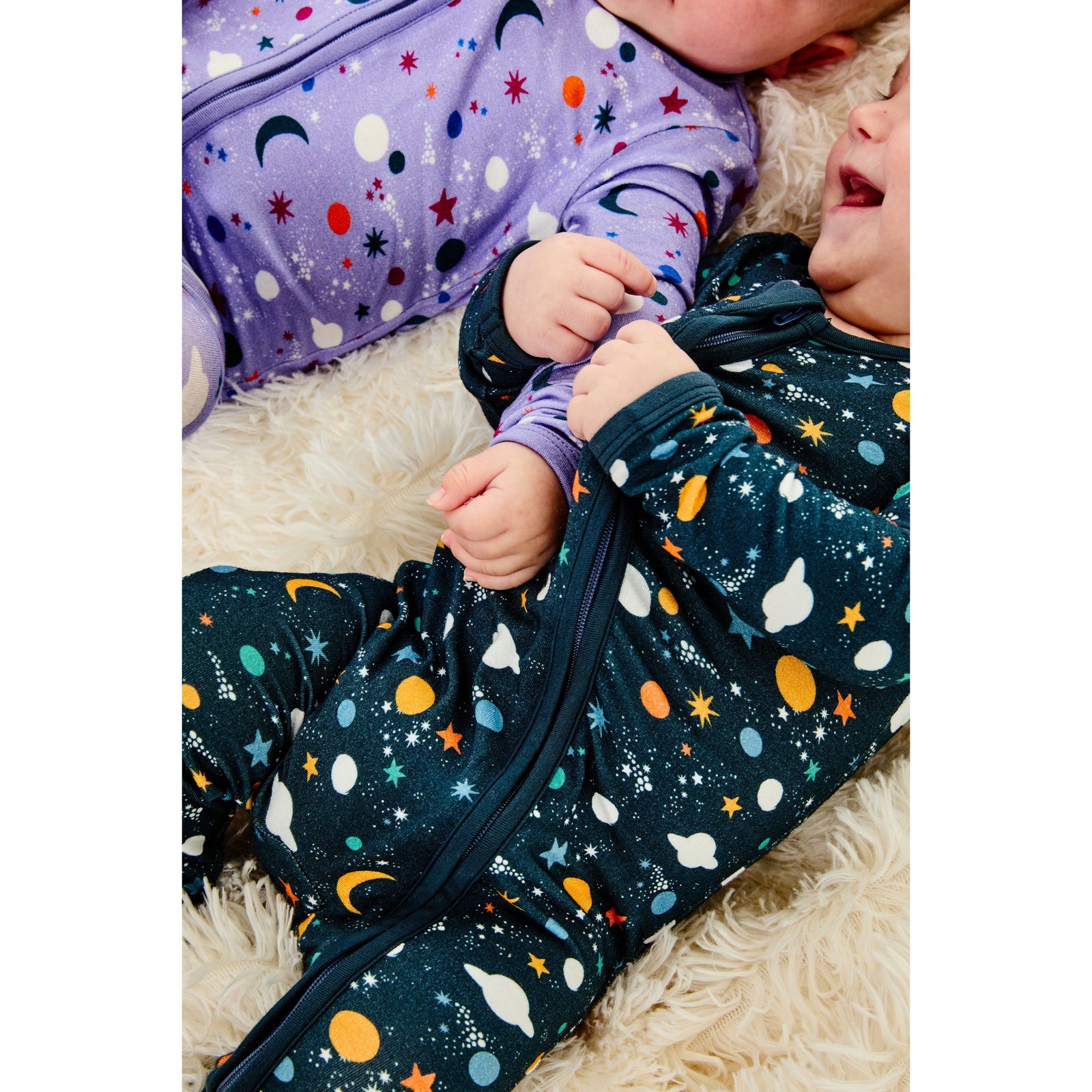 Soft & Stretchy Zipper Footie - Luna Midnight