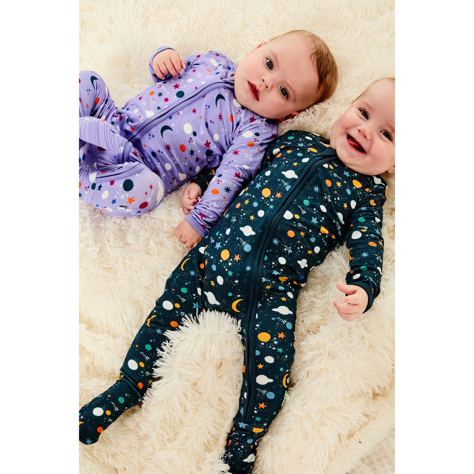 Soft & Stretchy Zipper Footie - Luna Lavender